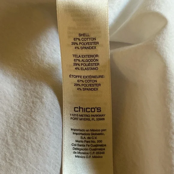 Chico's White Button Down Shirt Tunic - Picture 6 of 9